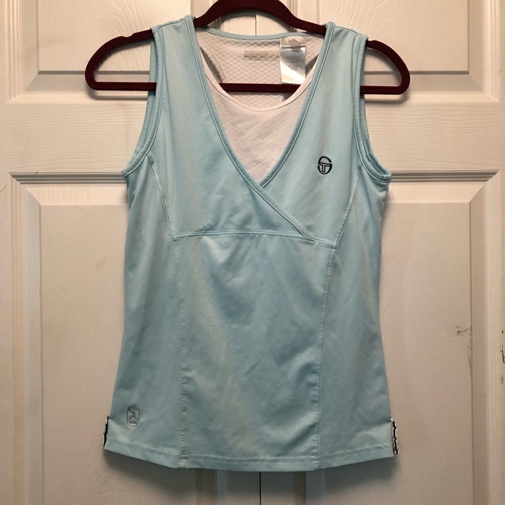 Sergio Tacchini LightBlue Tennis Top Size S